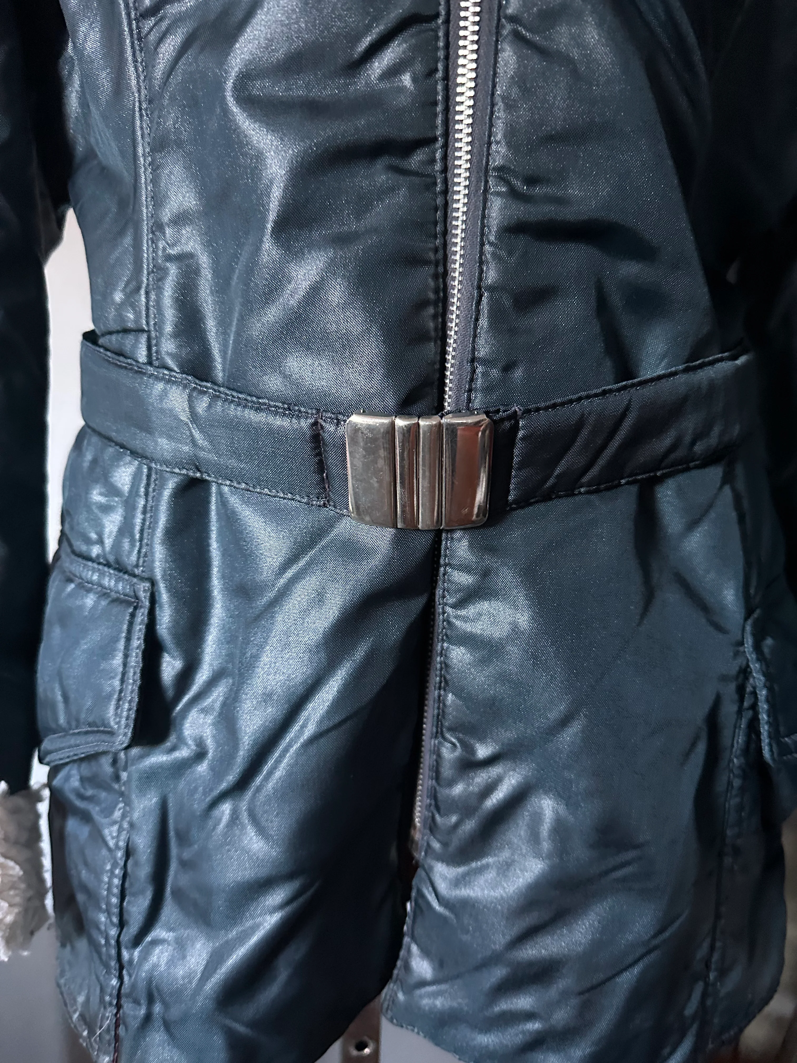70s Navy Shearling Trim Jacket - Image 3
