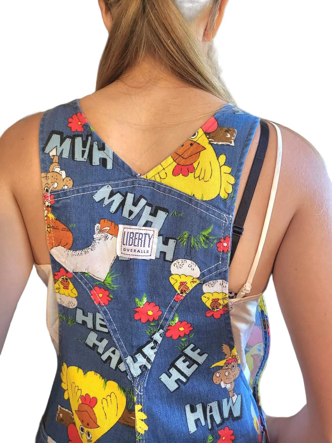 70s Novelty Rare Hee Haw Whimsical Denim Overalls By Liberty Overalls - Image 10