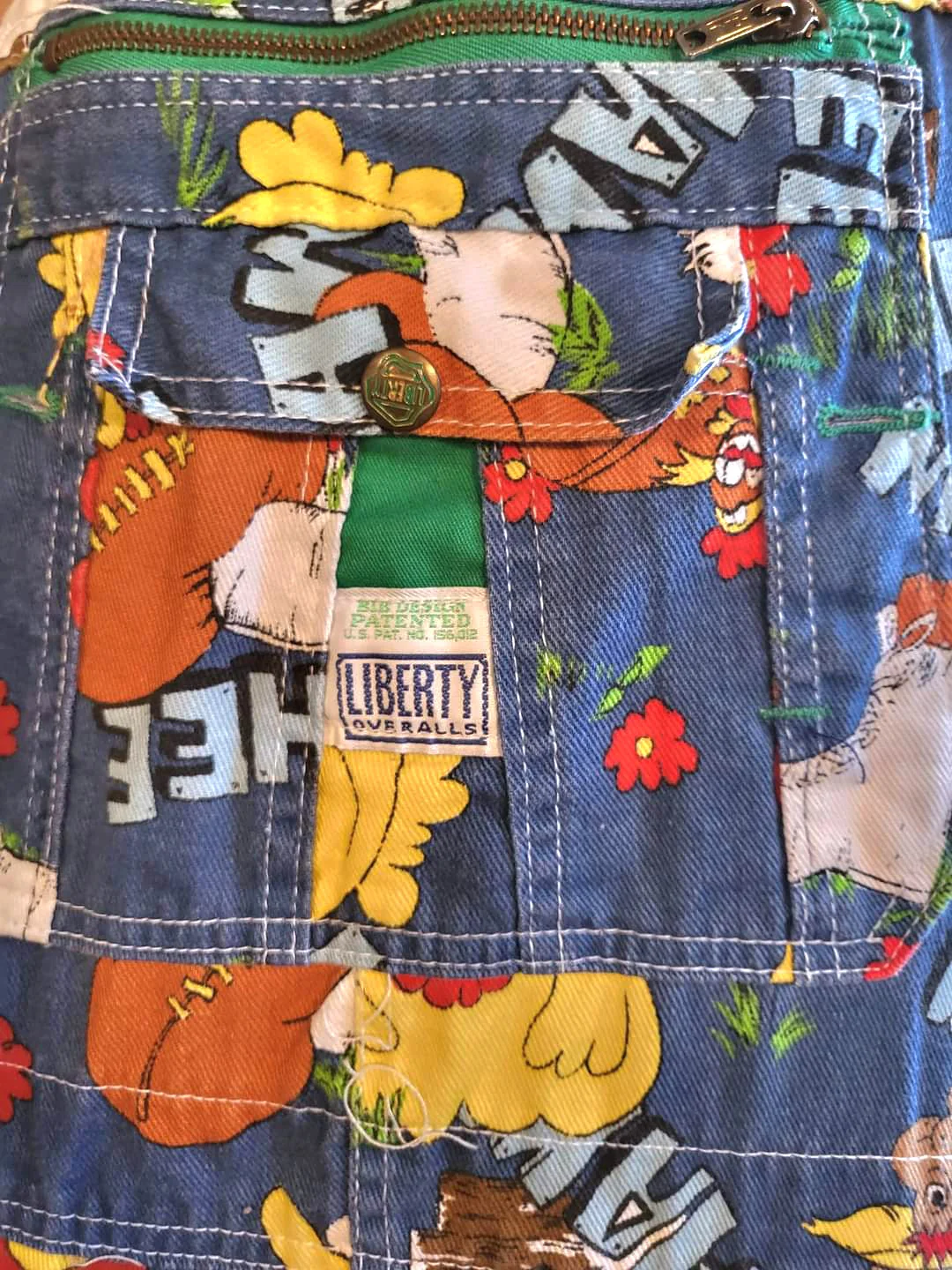 70s Novelty Rare Hee Haw Whimsical Denim Overalls By Liberty Overalls - Image 11
