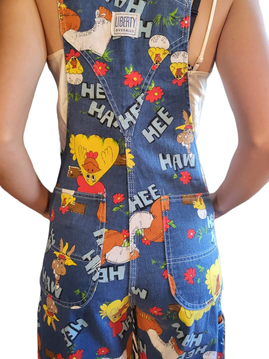 70s Novelty Rare Hee Haw Whimsical Denim Overalls By Liberty Overalls - Image 2