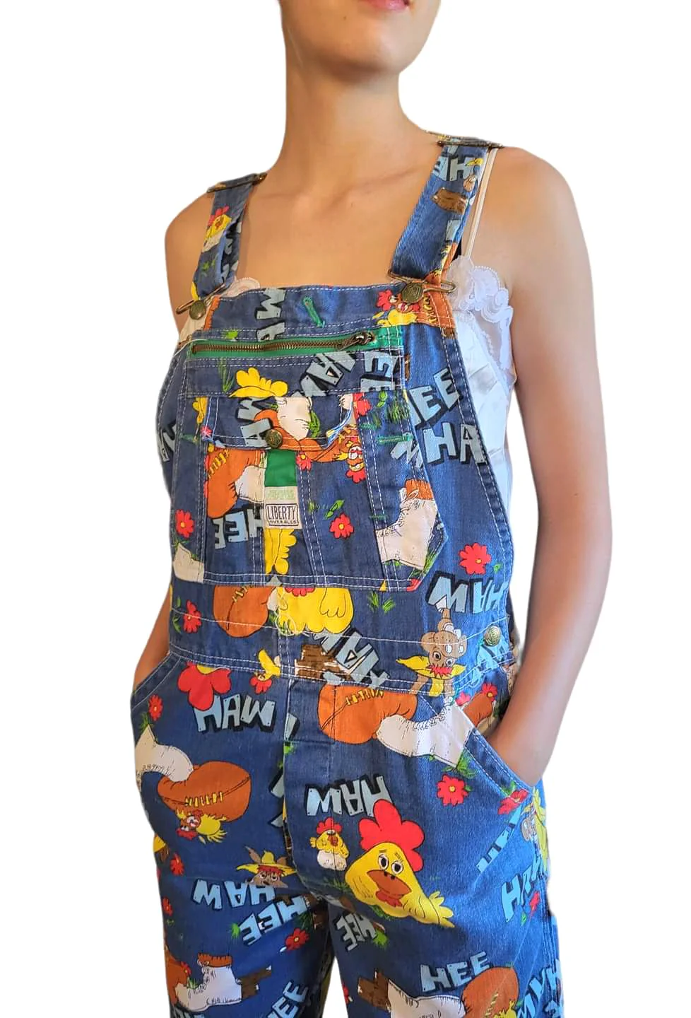 70s Novelty Rare Hee Haw Whimsical Denim Overalls By Liberty Overalls - Image 7