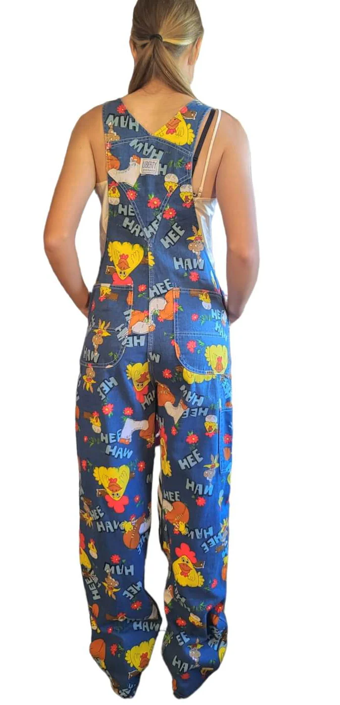 70s Novelty Rare Hee Haw Whimsical Denim Overalls By Liberty Overalls - Image 9