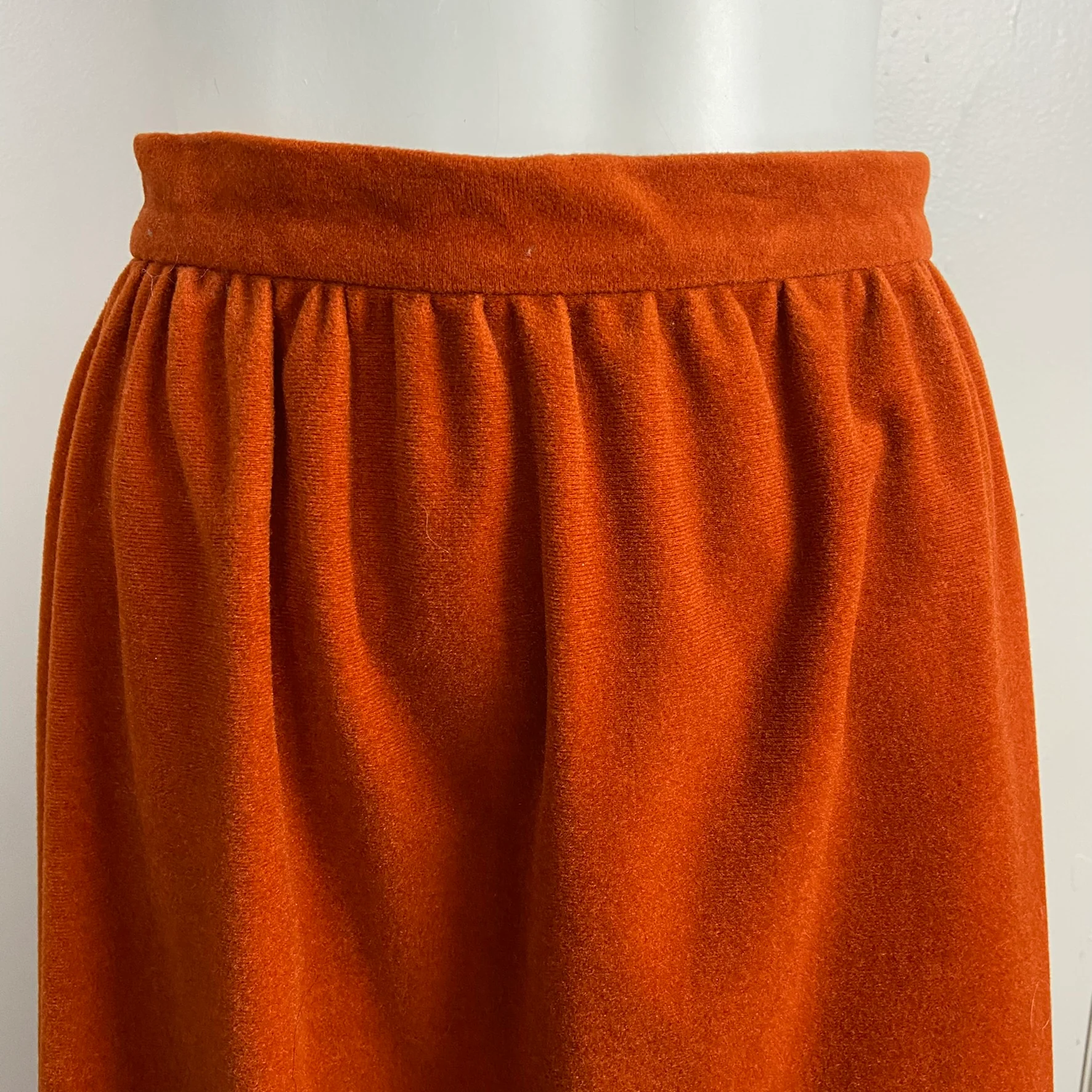 70s Novelty Sunset Maxi Skirt Colorblock Velour 25" By Vanity Fair - Image 4