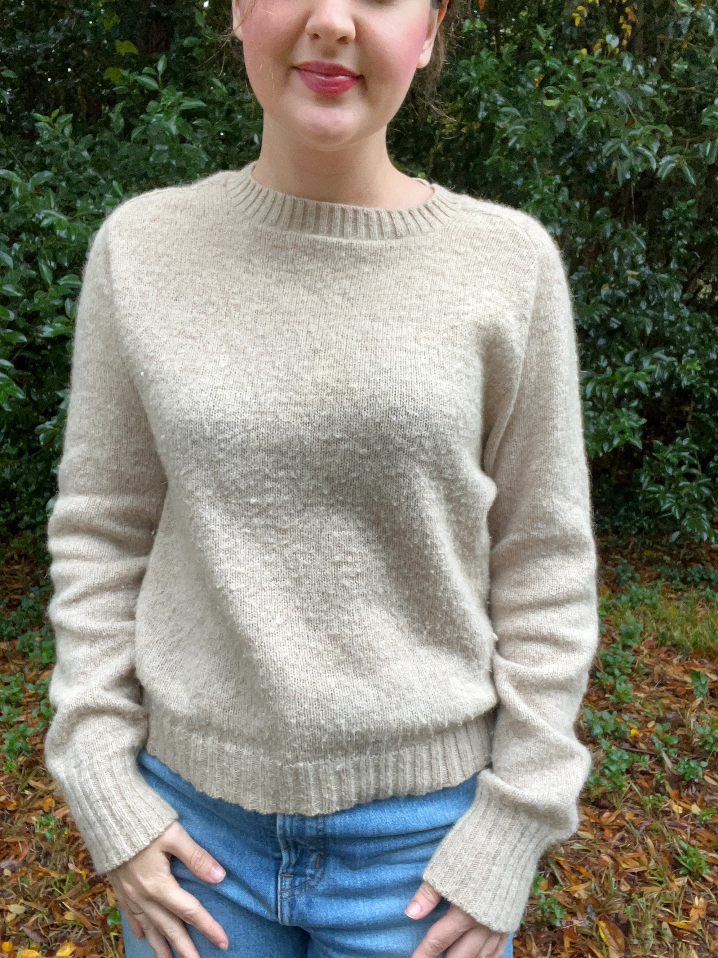 70s Oatmeal Pullover Sweater In Shetland Wool Blend By Loch Mist - Image 3