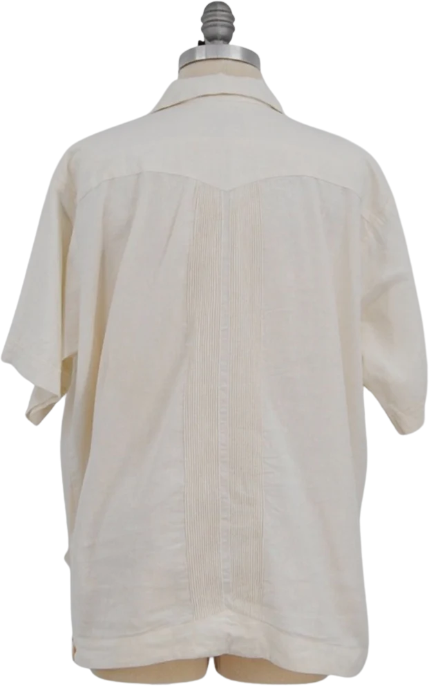 70s Off White Linen Button Down By Ropa Tipica Anita - Image 2