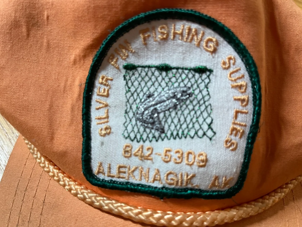 70s Orange Adjustable Cap Silver Fin Fishing Supplies - Image 3