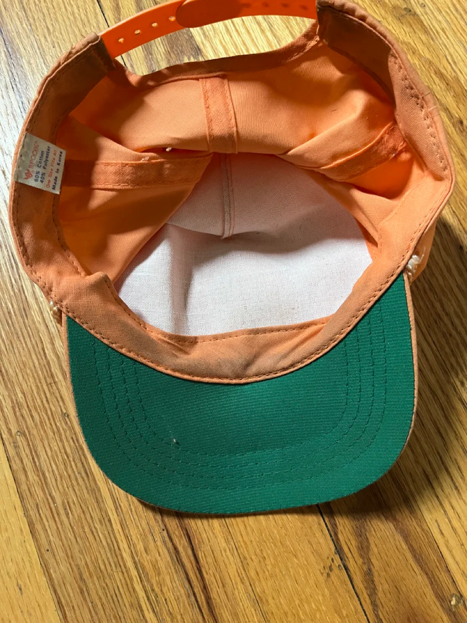 70s Orange Adjustable Cap Silver Fin Fishing Supplies - Image 5