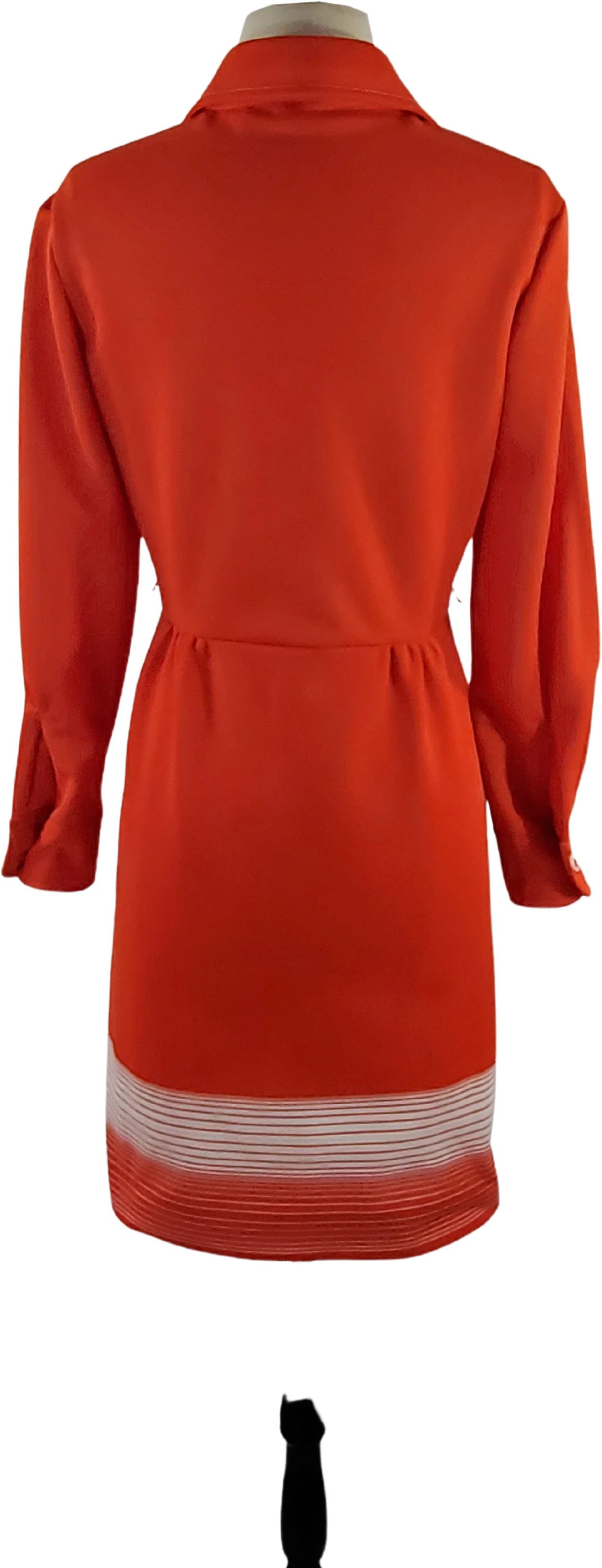 70s Orange Red Shirtwaist Dress By Kay Windsor - Image 2