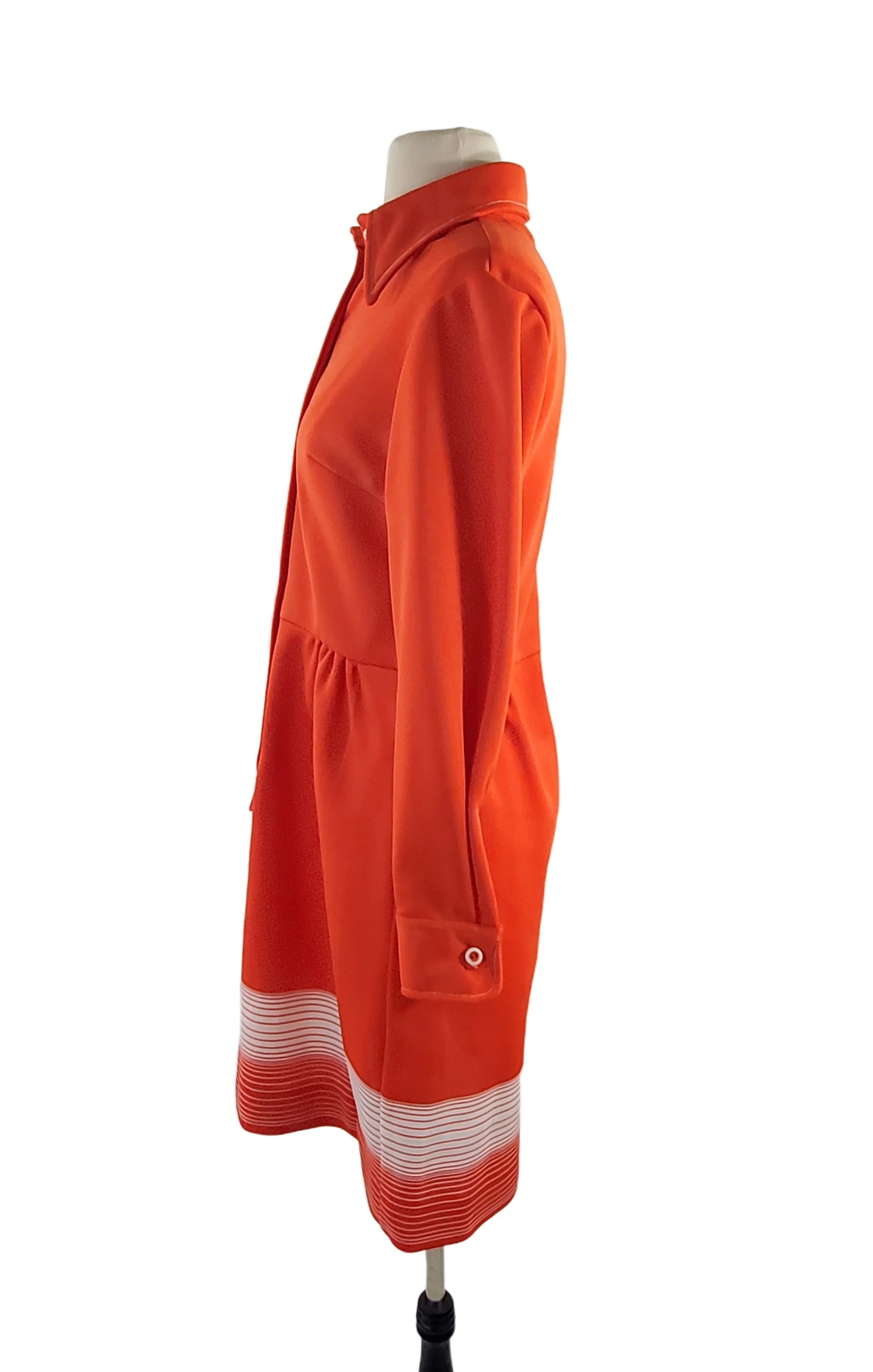 70s Orange Red Shirtwaist Dress By Kay Windsor - Image 4