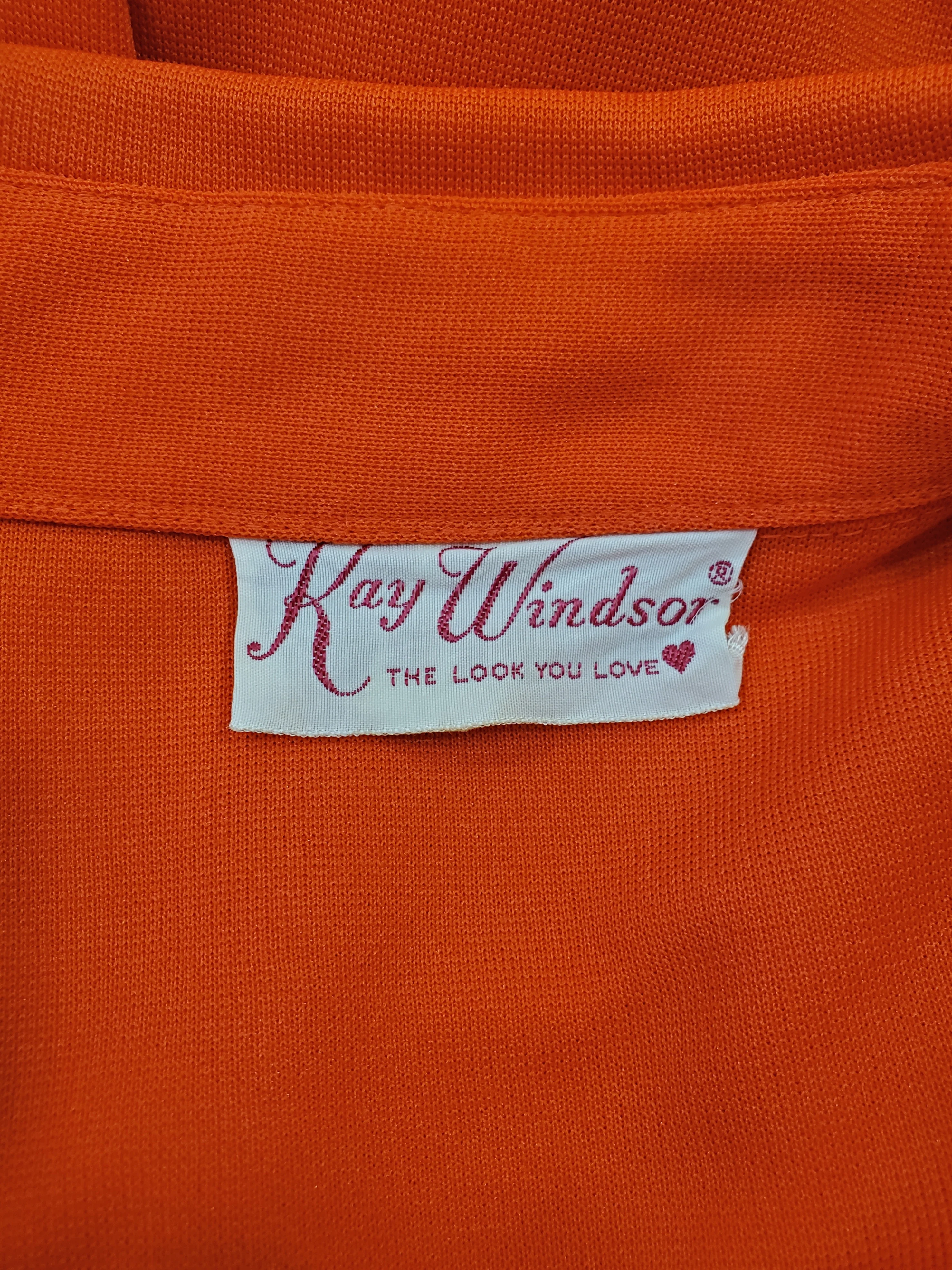 70s Orange Red Shirtwaist Dress By Kay Windsor - Image 6