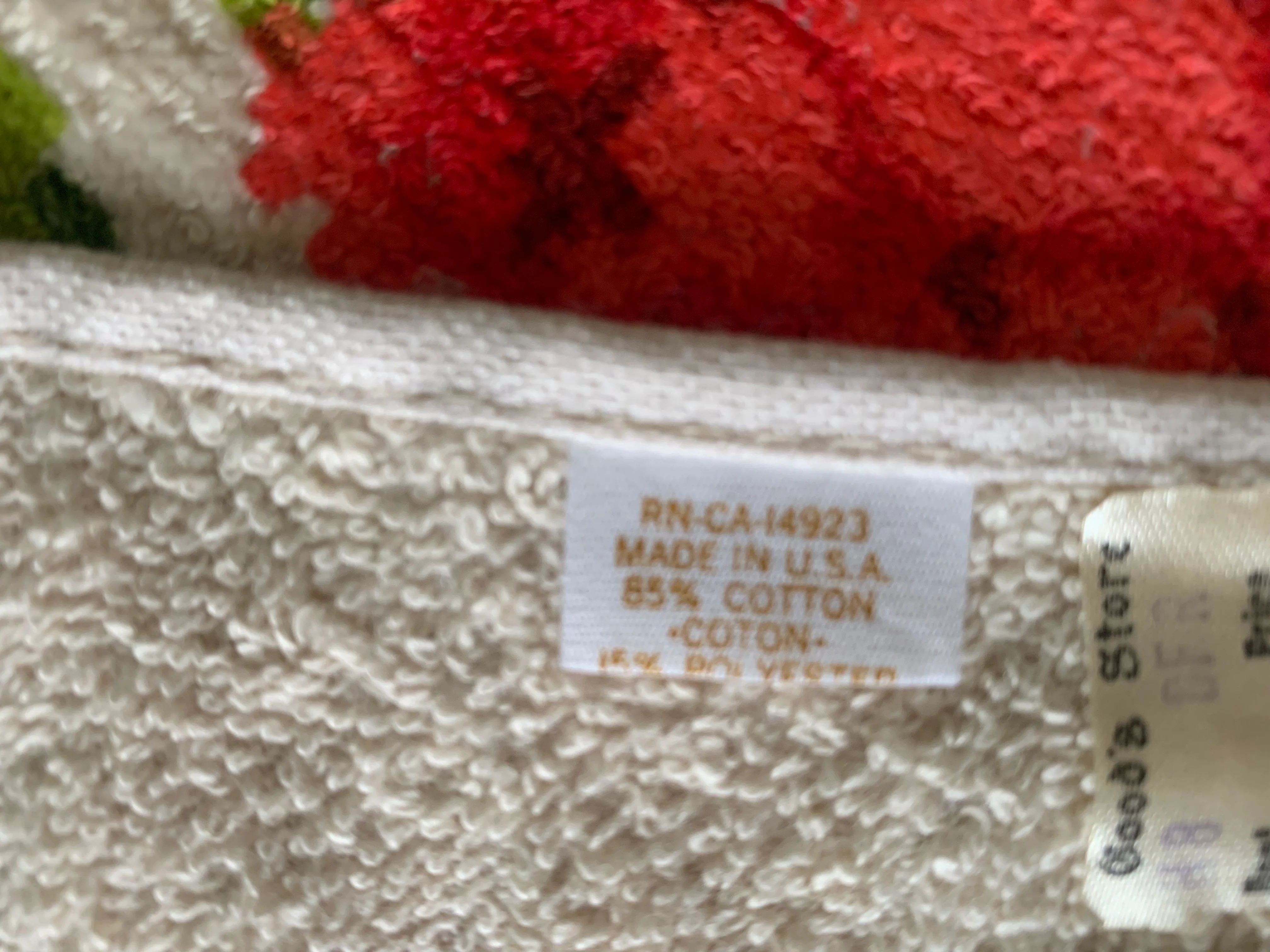 70s Pair Of Red Floral Roses Terry Cloth Dish Towels - Image 5