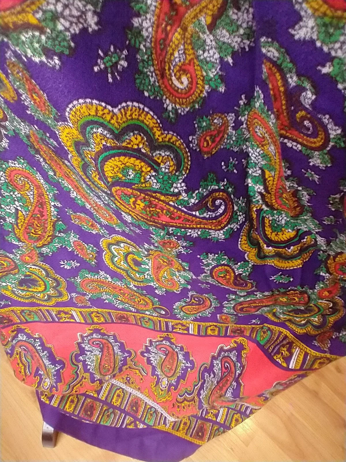70s Paisely Maxi Skirt Bold Colors Paisely M by Greenecastle - Image 4