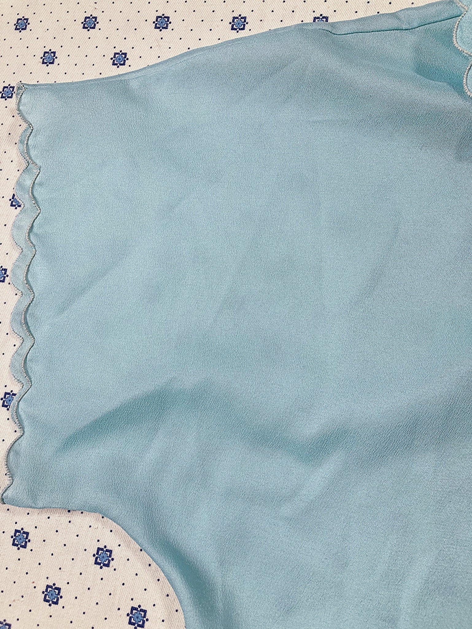 70s Pale Blue Night Shirt With Peter Pan Collar - Image 6
