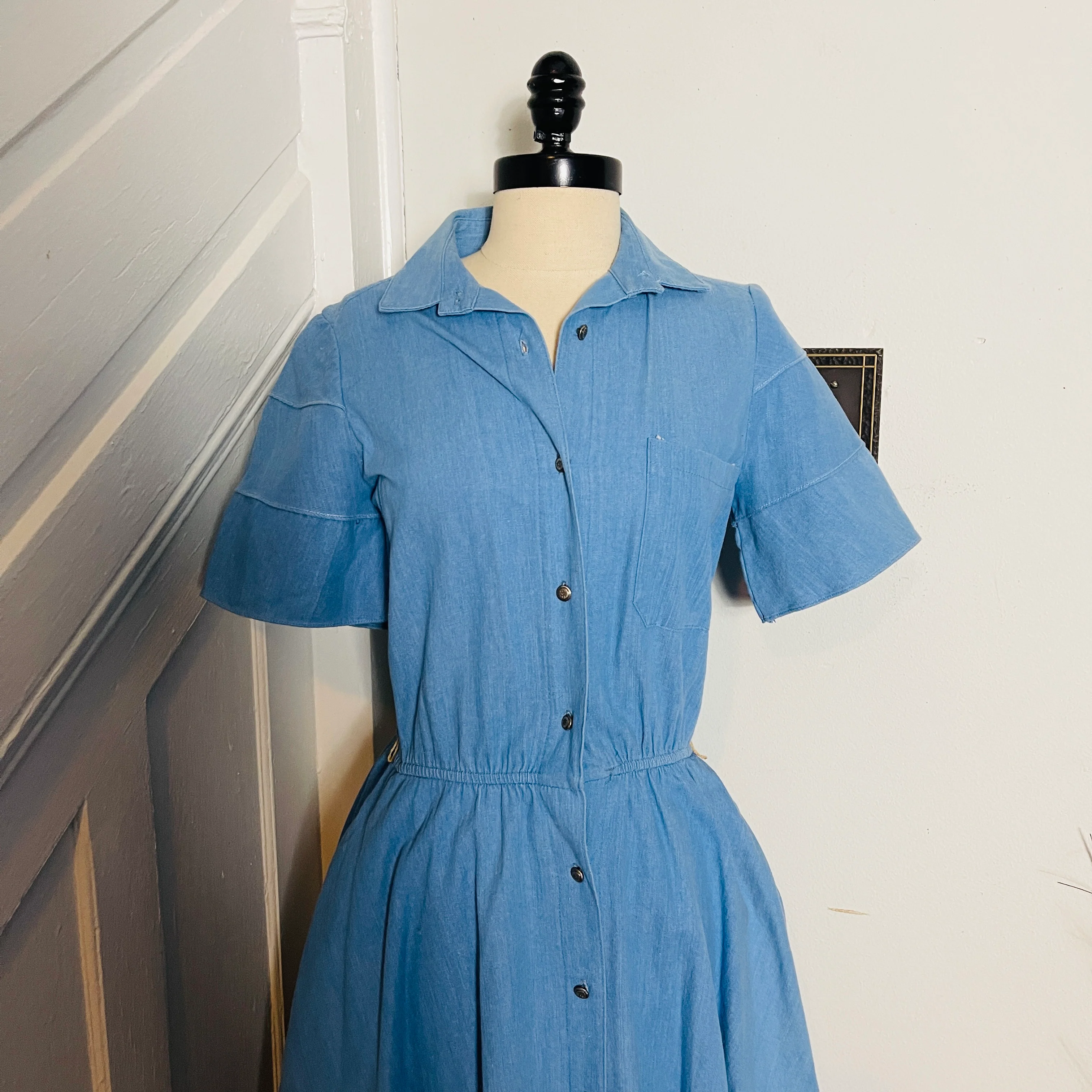 70s Pam's Closet Denim Dress - Image 3