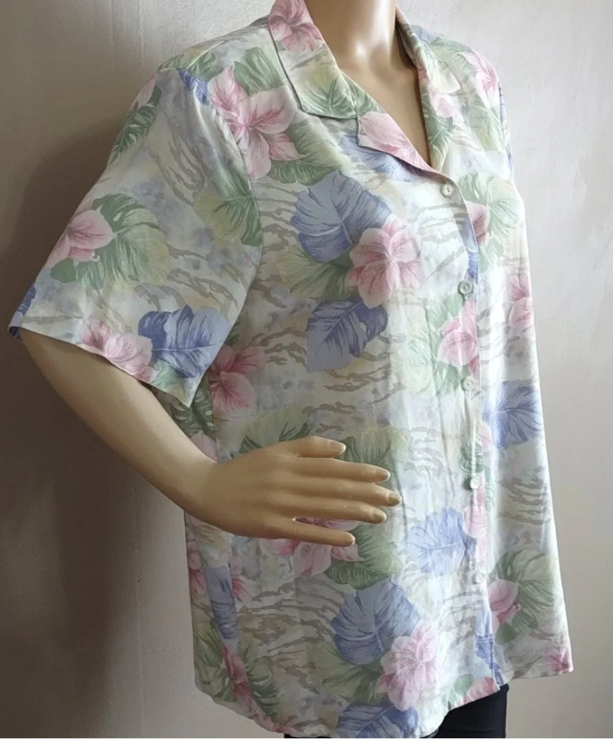90's Pastel Floral Top by Alfred Dunner - Image 3