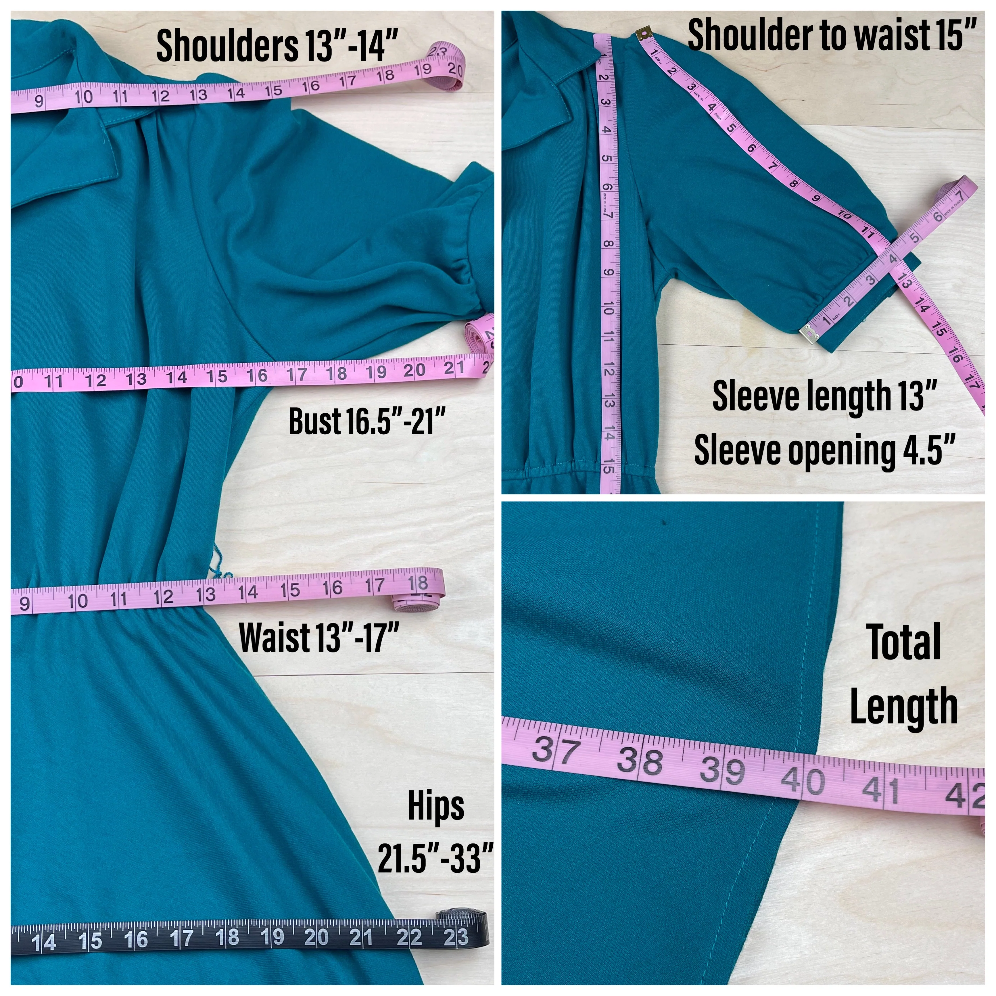 70s Peacock Short Sleeve Jersey Knit Shirtwaist Dress By California Looks - Image 7