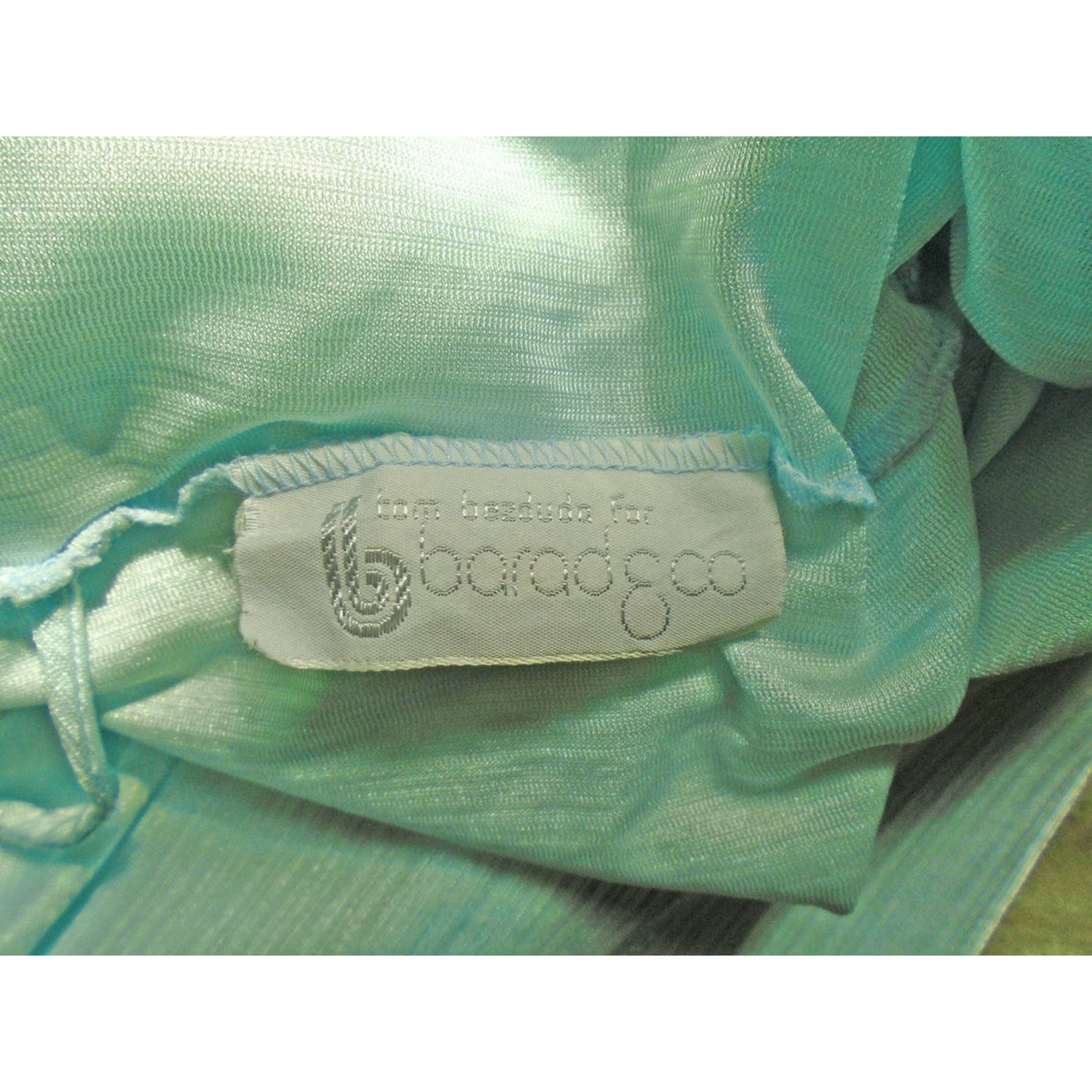 70s Peignoir Set Long Robe Nightgown Aqua And Lavender By Barad - Image 9