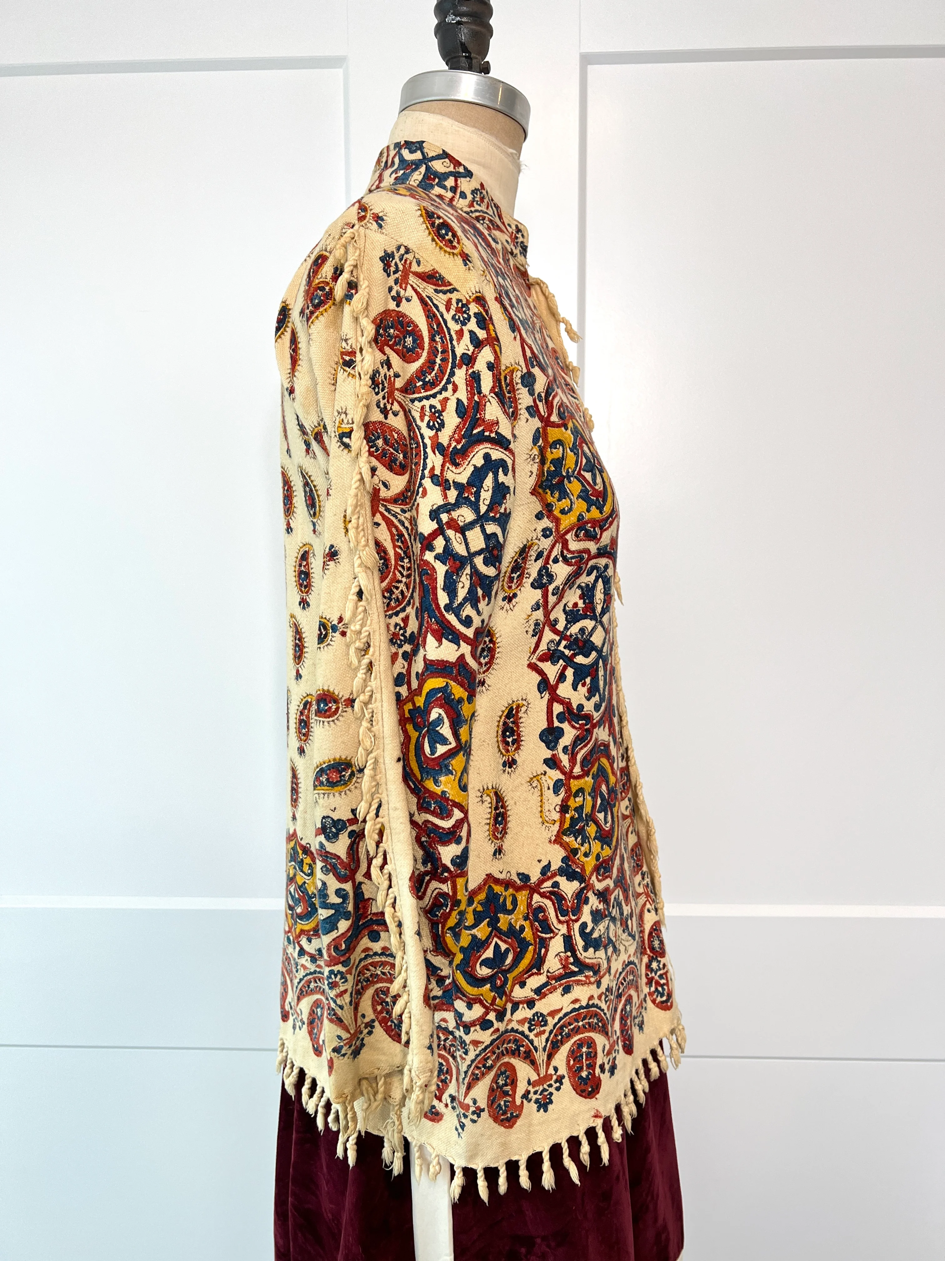 70s Persian Ghalamkar Paisley Block Print Top - Image 10