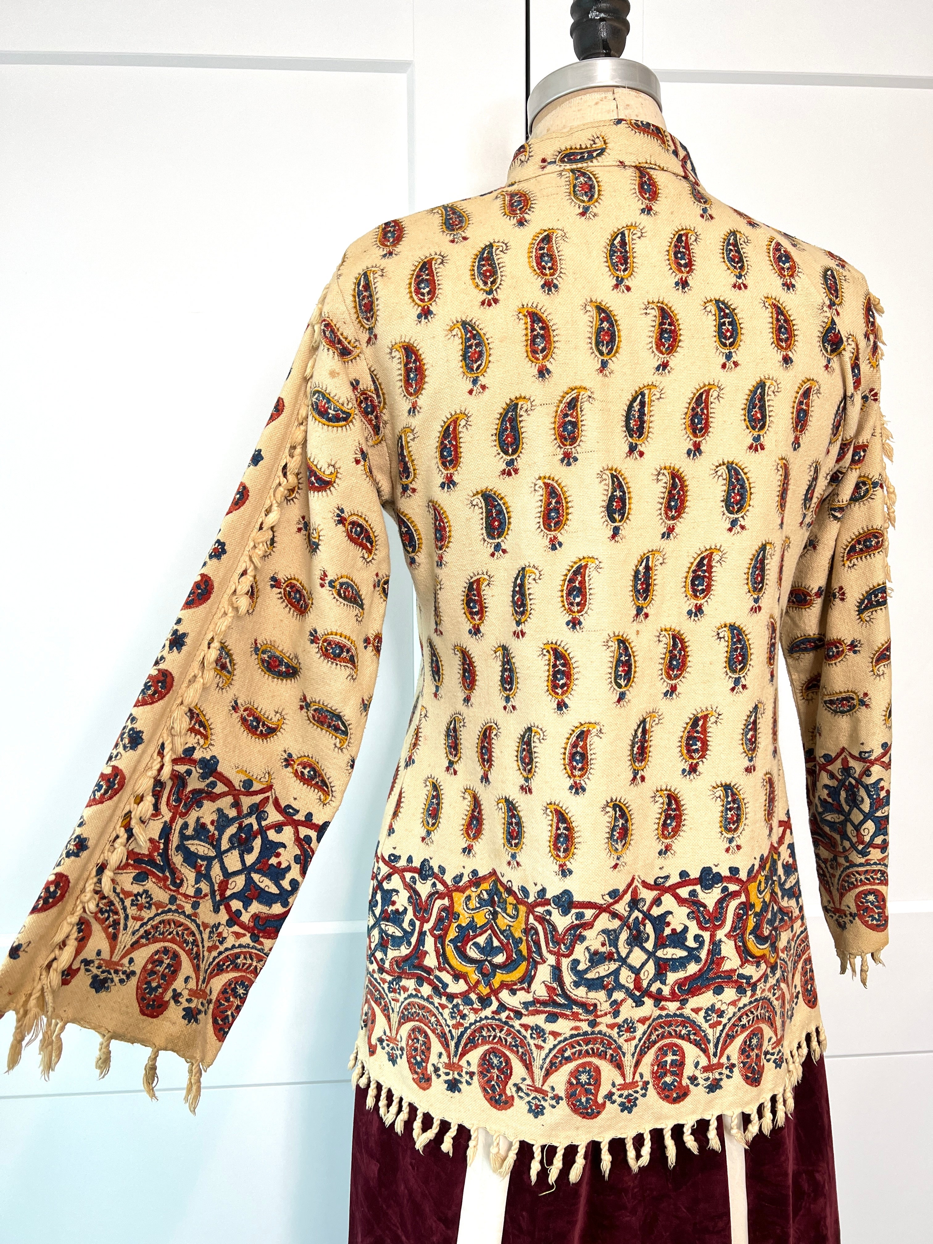 70s Persian Ghalamkar Paisley Block Print Top - Image 7