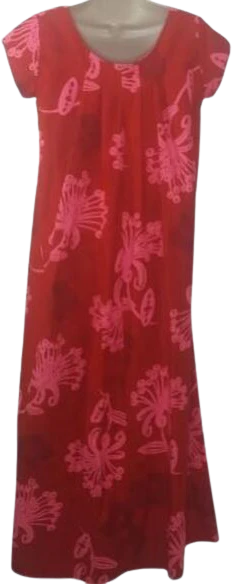 70s Pink And Red Hawaiian Maxi Dress By Kehaulani - Image 2