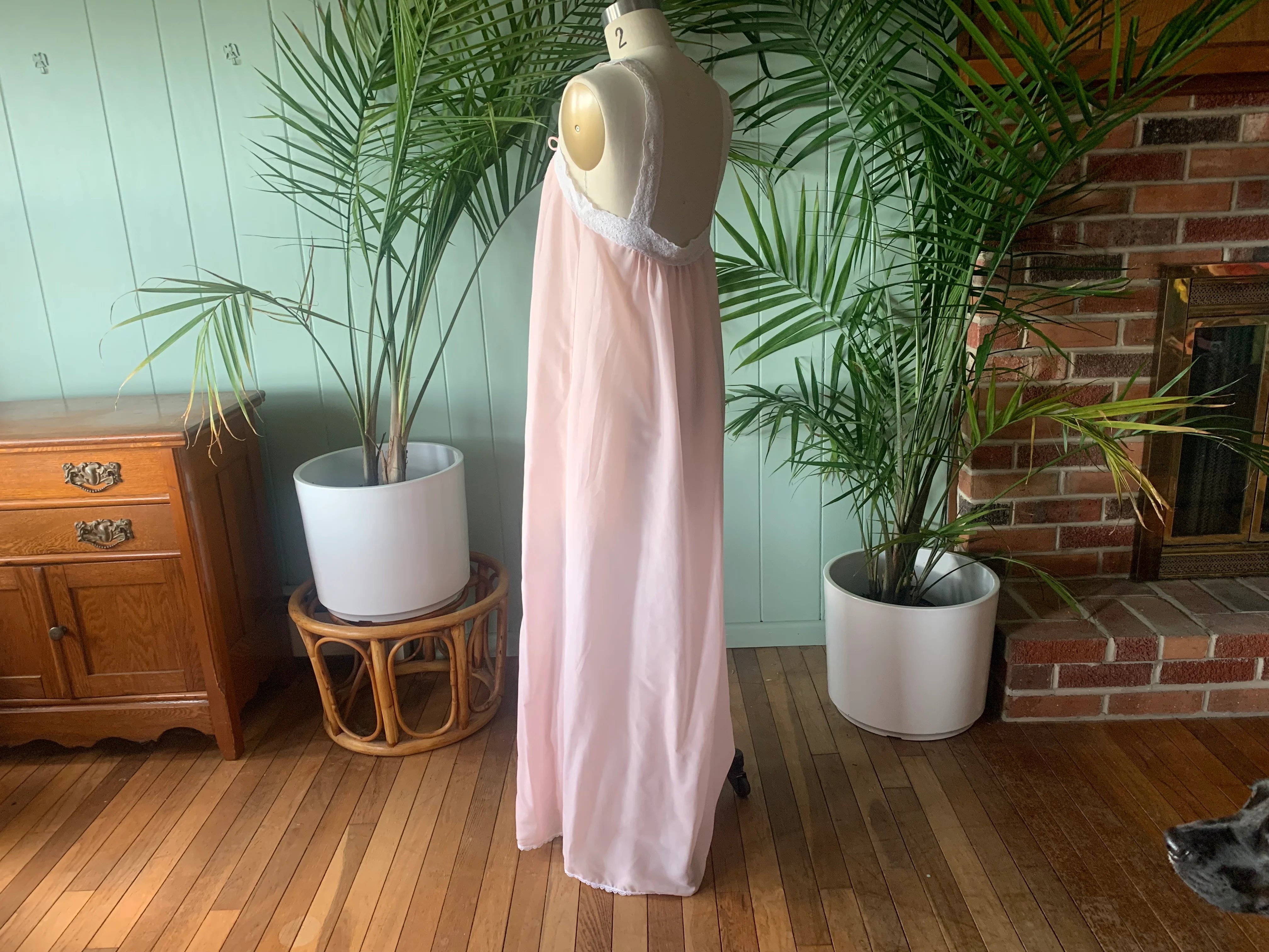 70s Pink And White Lace Lingerie Nightgown By Christian Dior - Image 6