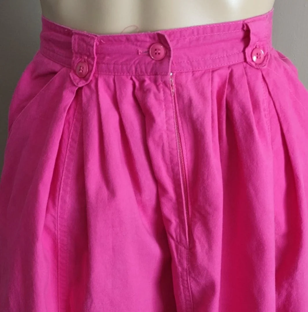 70's Pink Cotton Midi Skirt by Kd' International - Image 3