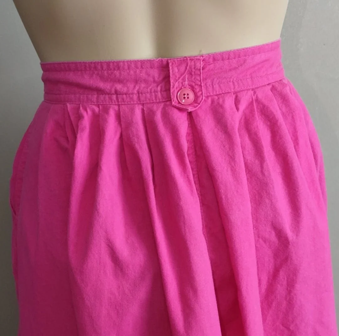 70's Pink Cotton Midi Skirt by Kd' International - Image 4