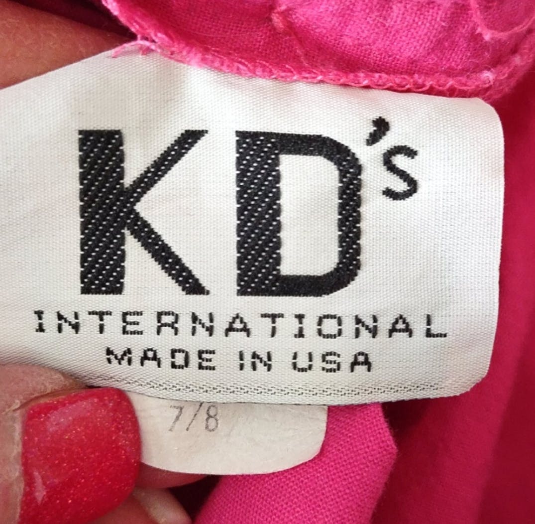 70's Pink Cotton Midi Skirt by Kd' International - Image 5