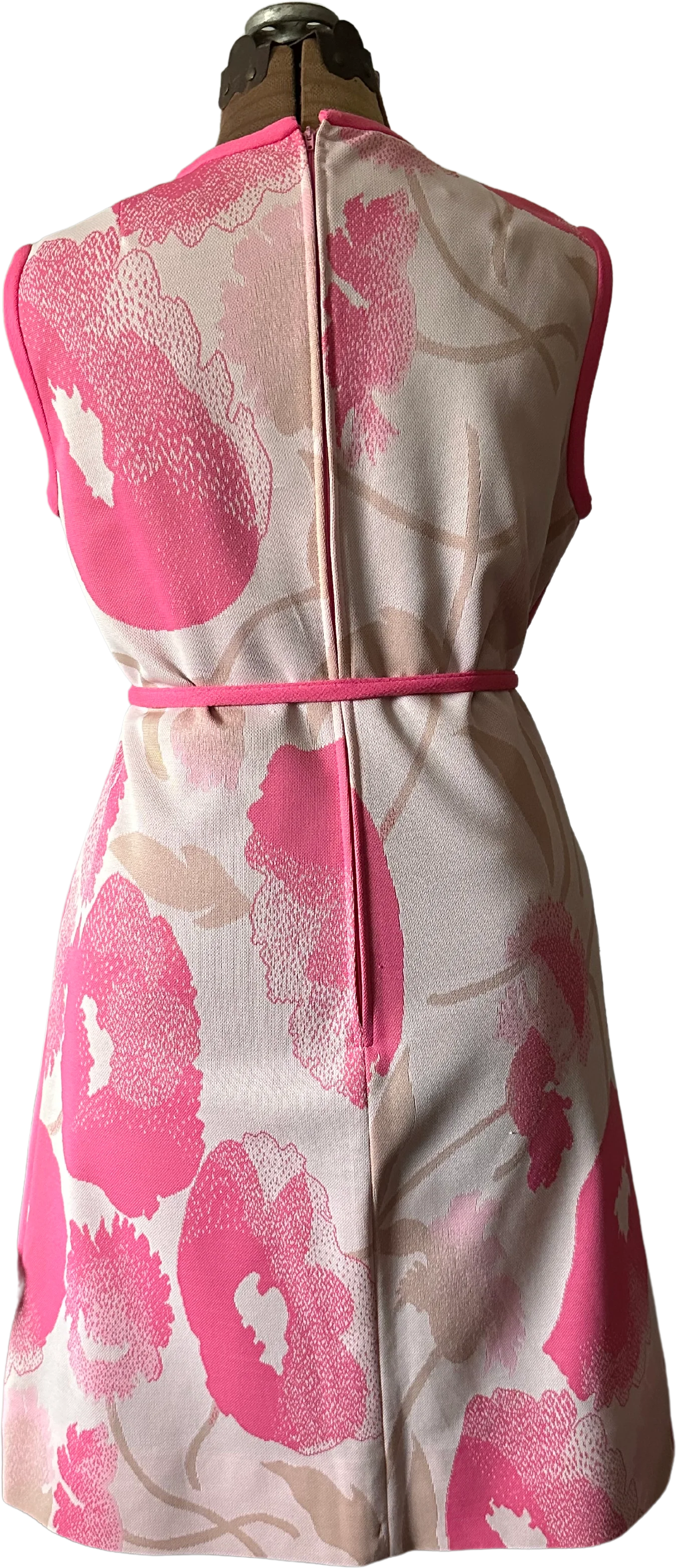 70s Pink Floral Polyester Shift Dress By Lady Windsor - Image 2