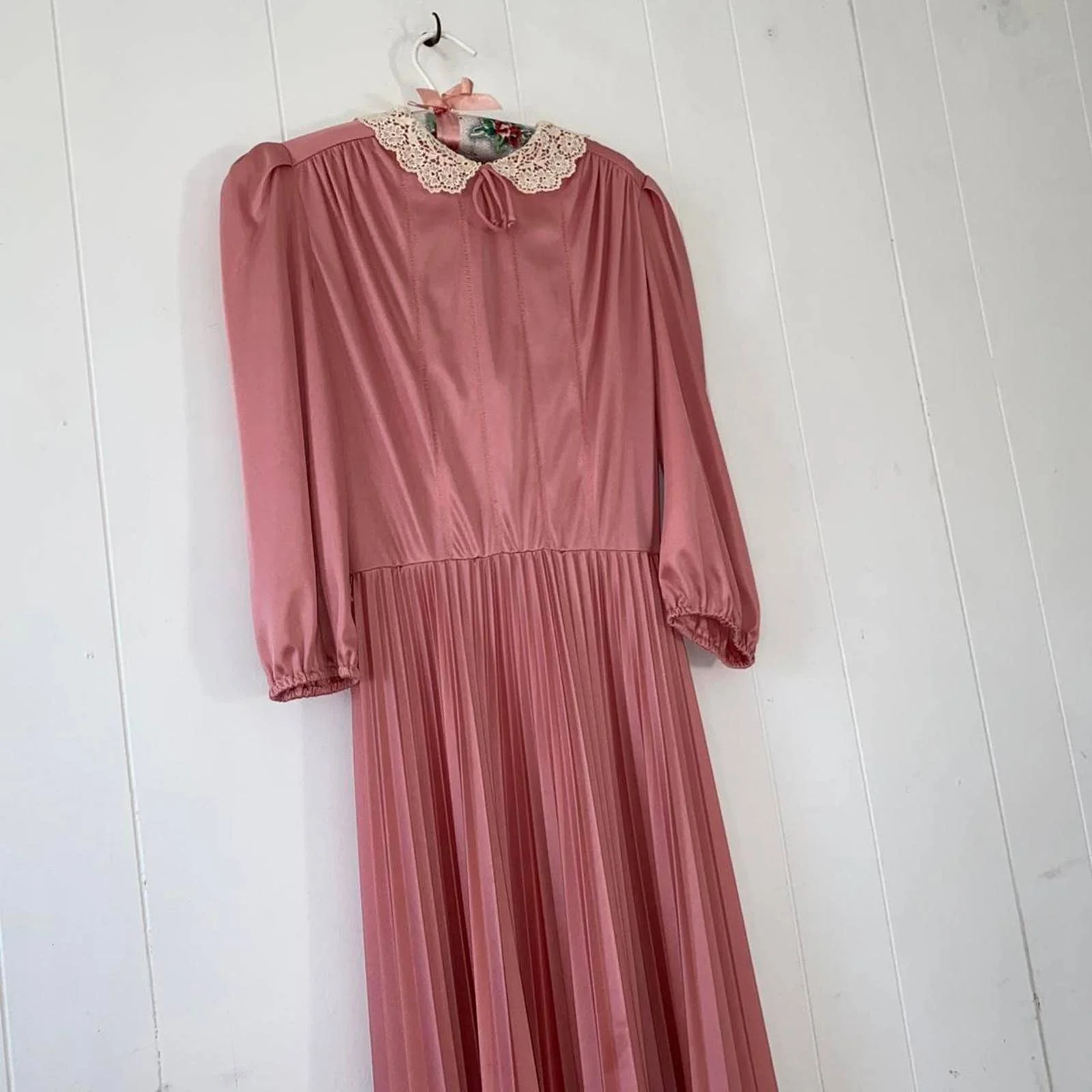 70s Pink Nylon Maxi Dress - Image 2