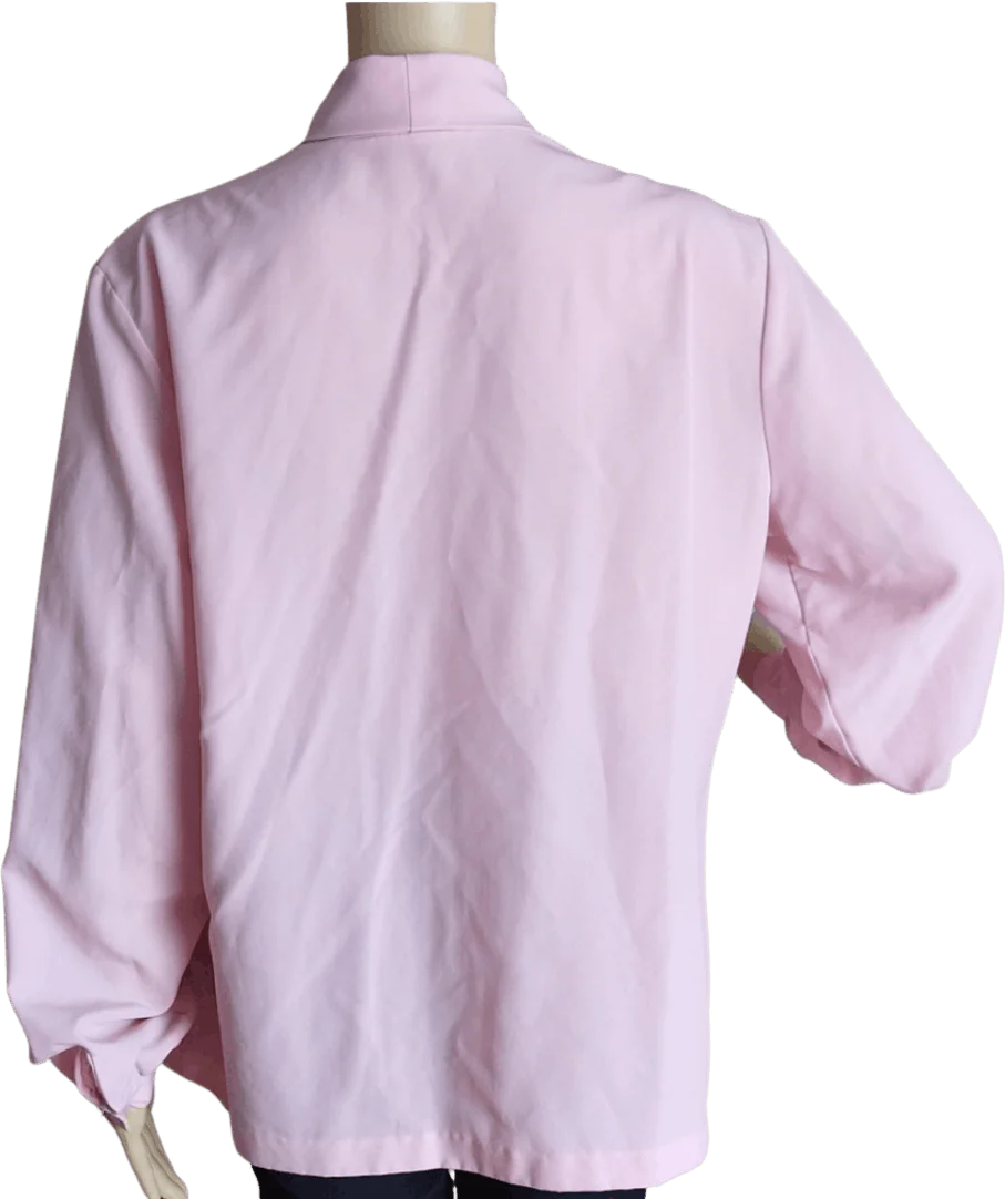 70's Pink Top with Pussy Bow Tie by Lee Mar Pageant - Image 2