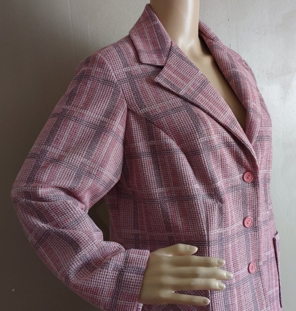 70's Pink and Purple Plaid Blazer by Jennifer Gee - Image 4