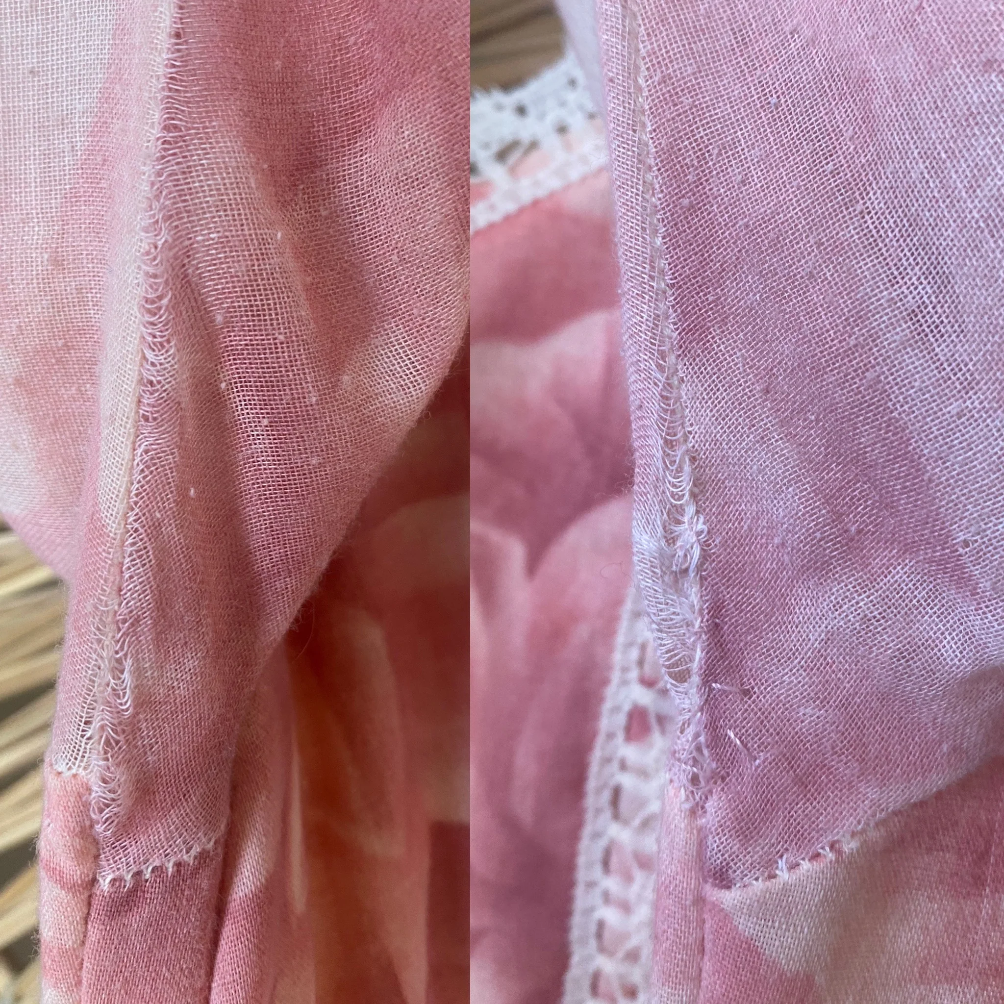 70s Pink Water Lily Boho Prairie Dress - Image 14