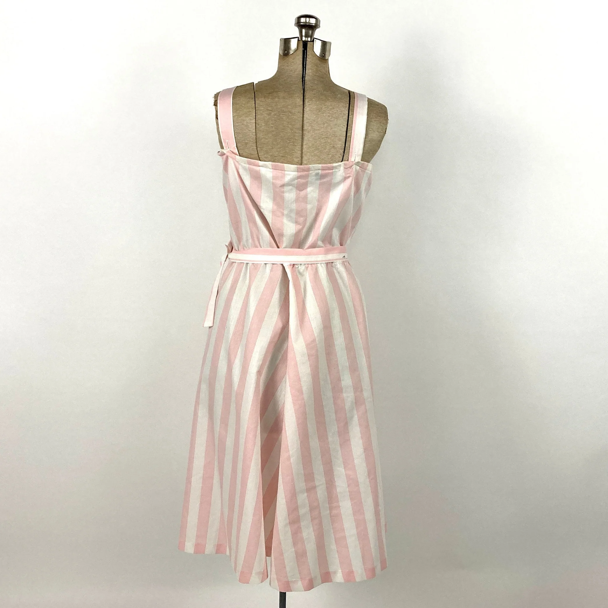 70s Pink White Chevron Dress Sleeveless Striped Party Sundress Vintage Sun Dress by J.m. Ii - Image 4