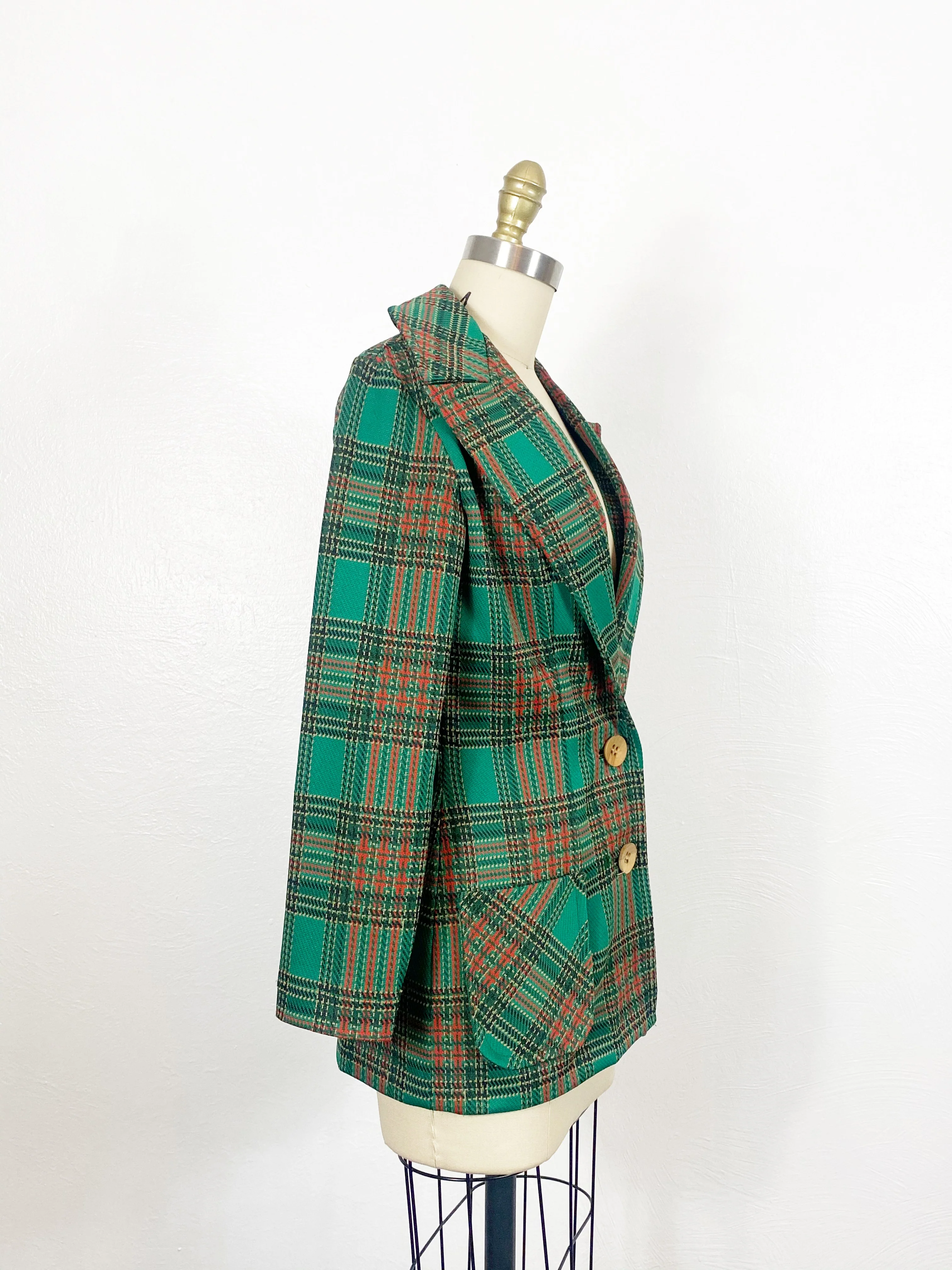 70s Plaid Blazer - Image 4