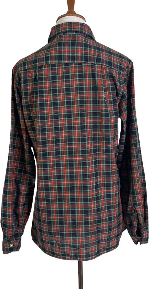 70s Plaid Green And Red Button Down Blouse By Fanny Fitz - Image 2