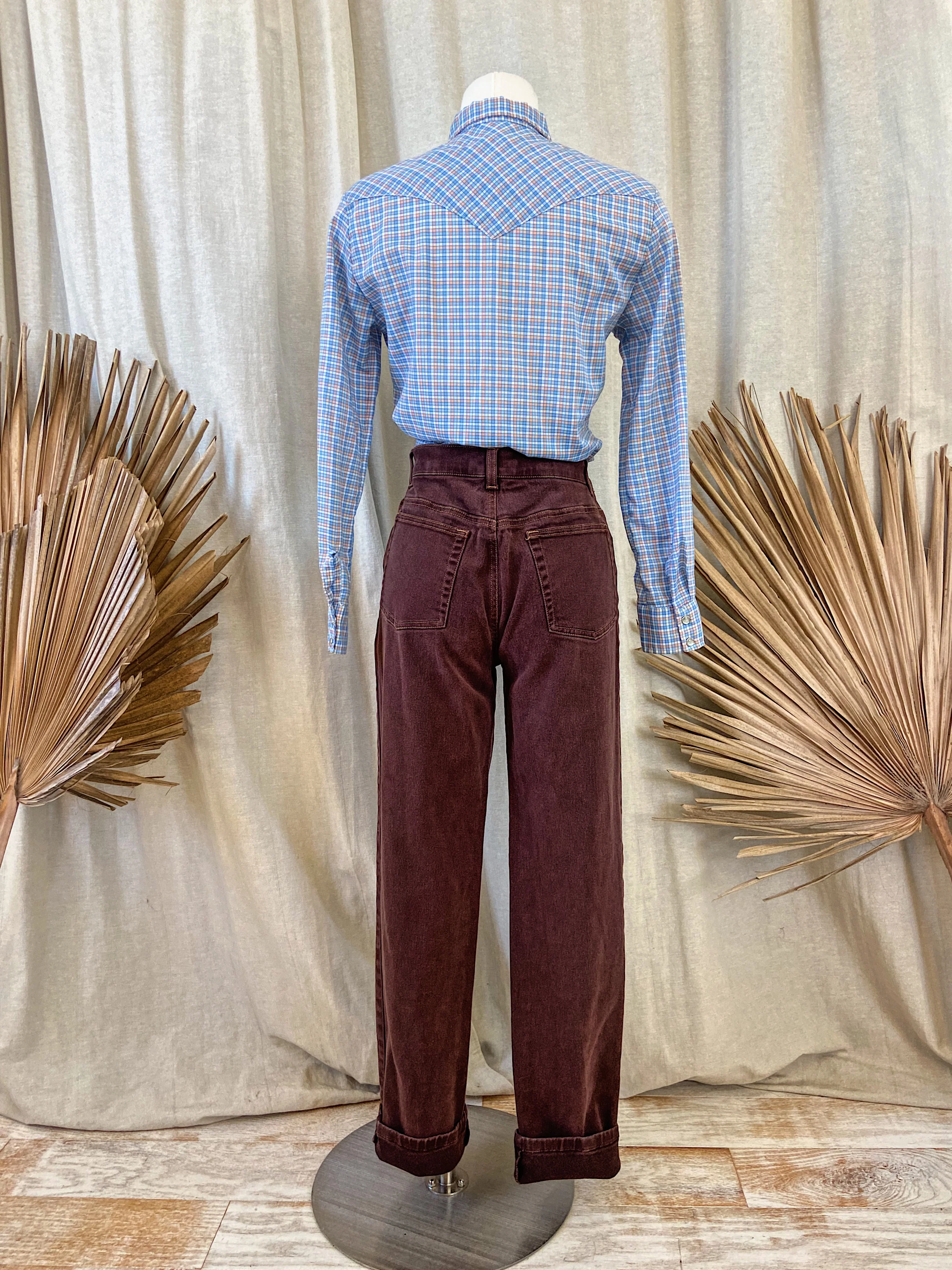 70s Plaid Snap Front Vintage Western Long Sleeve Shirt By Sears - Image 8