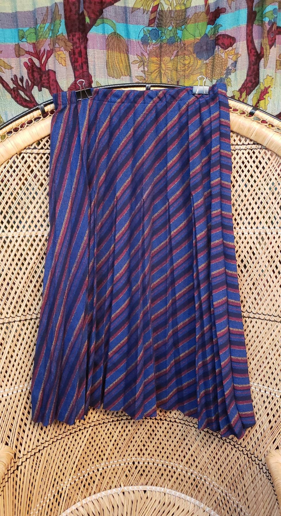 70s Pleated Wool Skirt Sm/md by Harvey's Place - Image 4