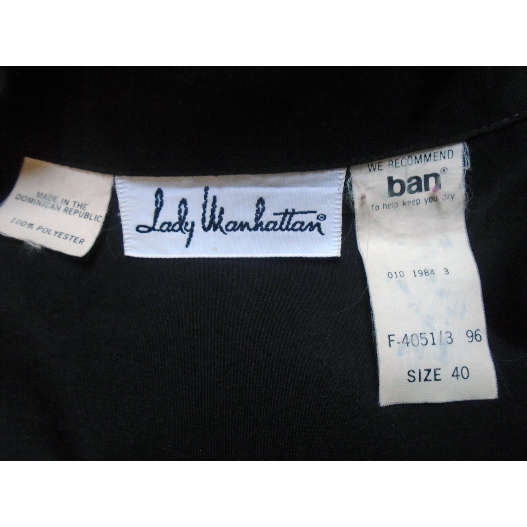 70s Plus Size Black Blouse Tie Belt, Balloon Sleeves By Lady Manhattan - Image 12