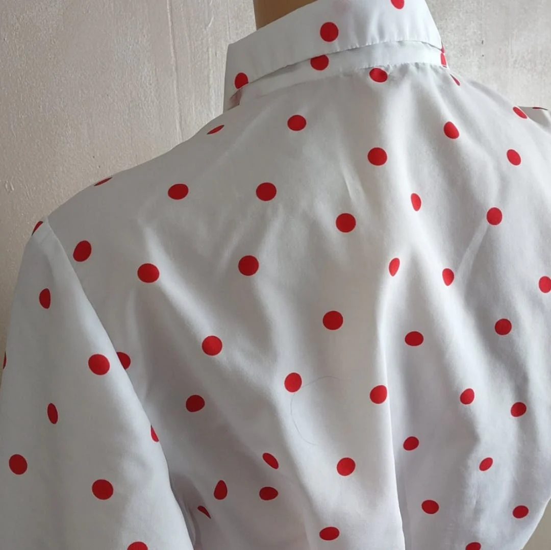 70's Polka Dot Blouse and Blue Pants Set by Pepperdine And Alfred Dunner - Image 5