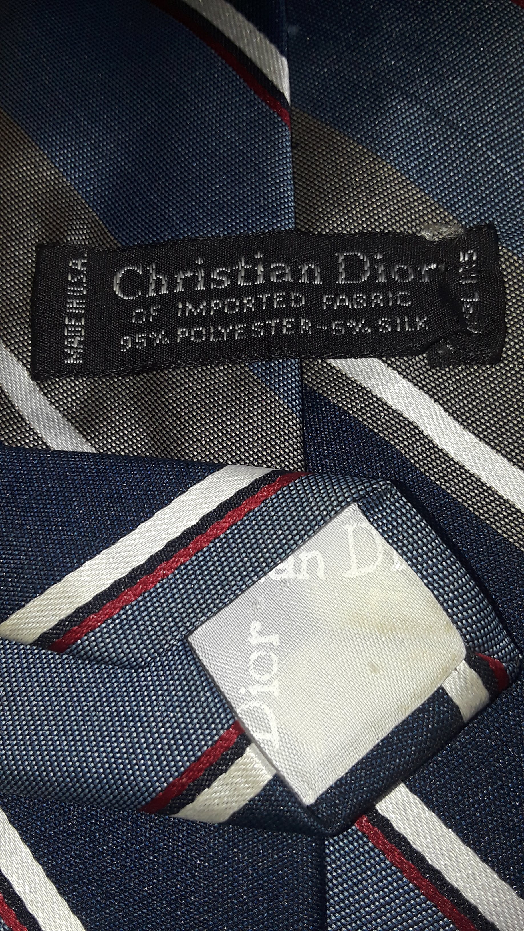 80's Blue Striped Tie by Christian Dior - Image 6