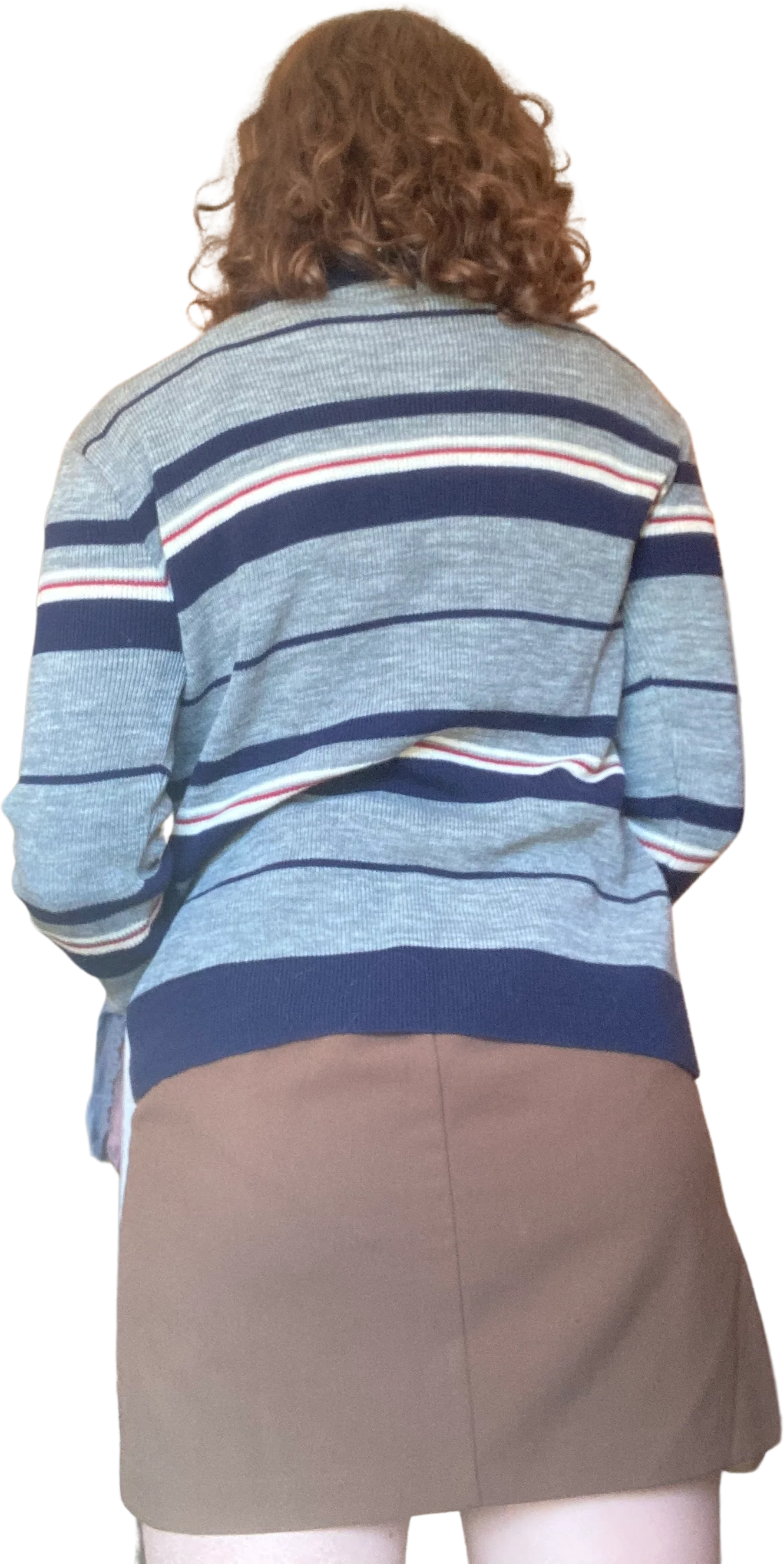 70s Preppy Collared Lightweight Stripe Sweater By Montgomery Ward - Image 2