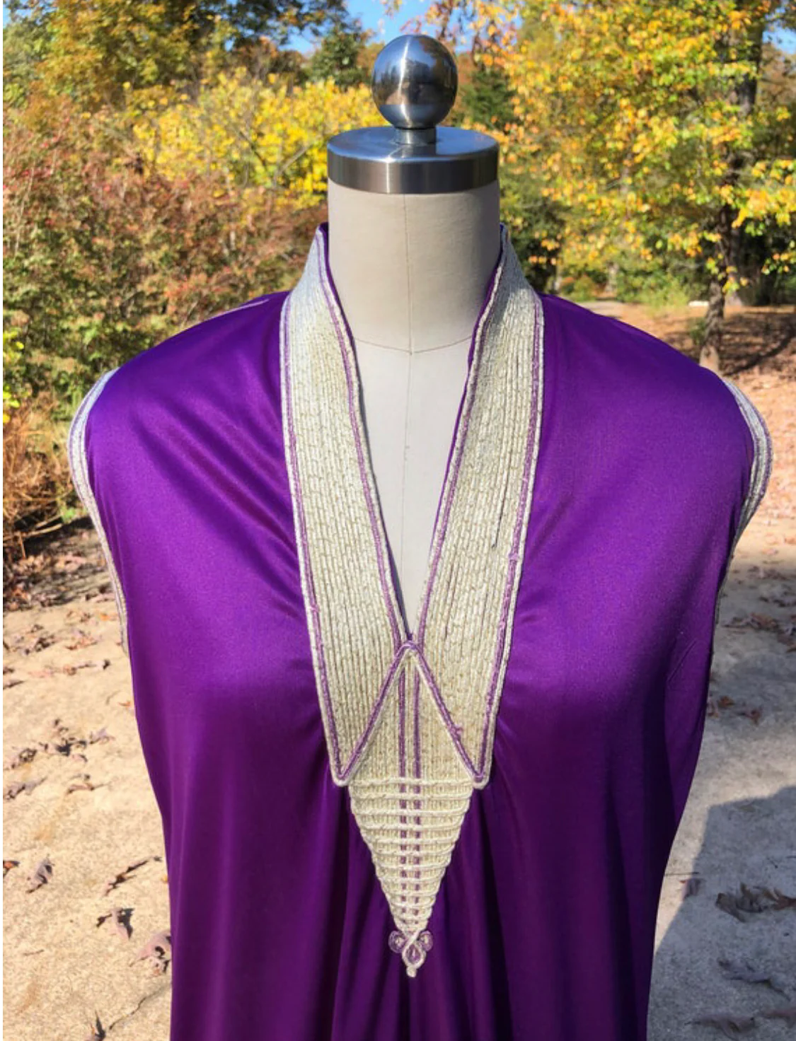 70s Purple Nightgown Dress - Image 3