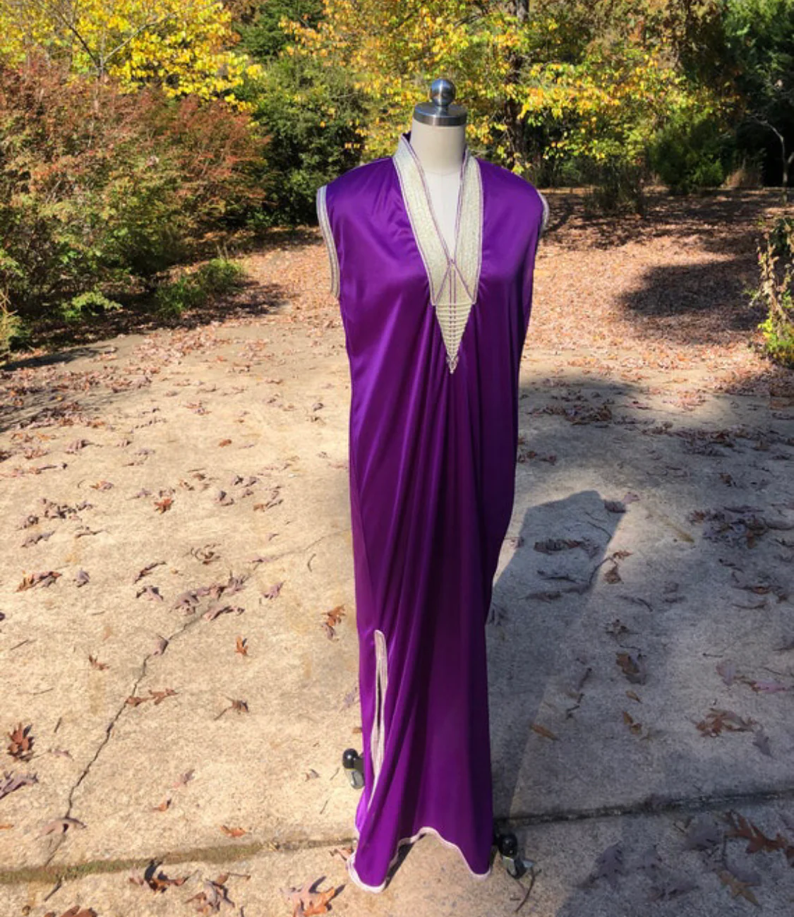 70s Purple Nightgown Dress - Image 4