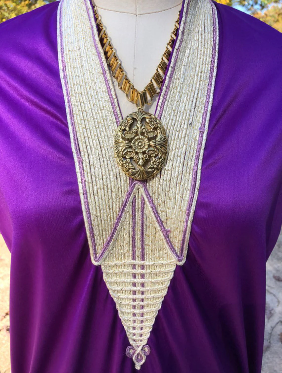 70s Purple Nightgown Dress - Image 6