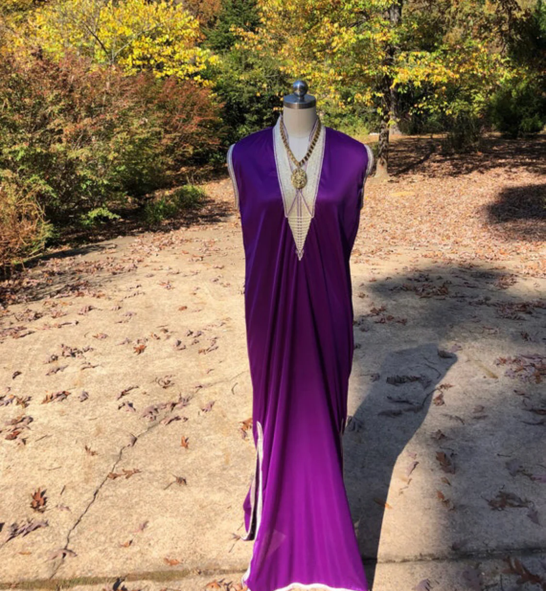 70s Purple Nightgown Dress - Image 8