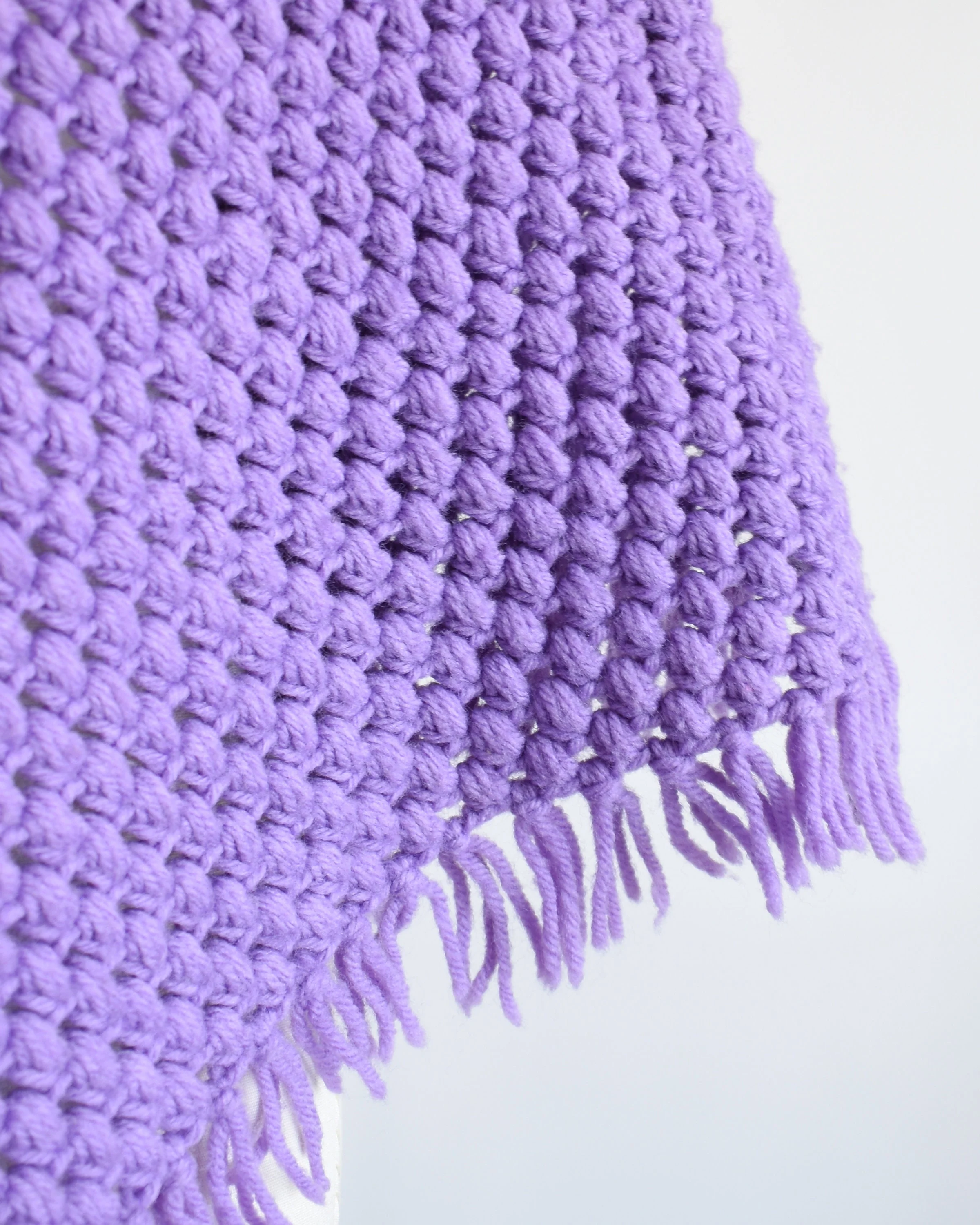 70s Purple Poncho Vintage 70s Poncho, Fringed Sweater Cape Shawl - Image 6