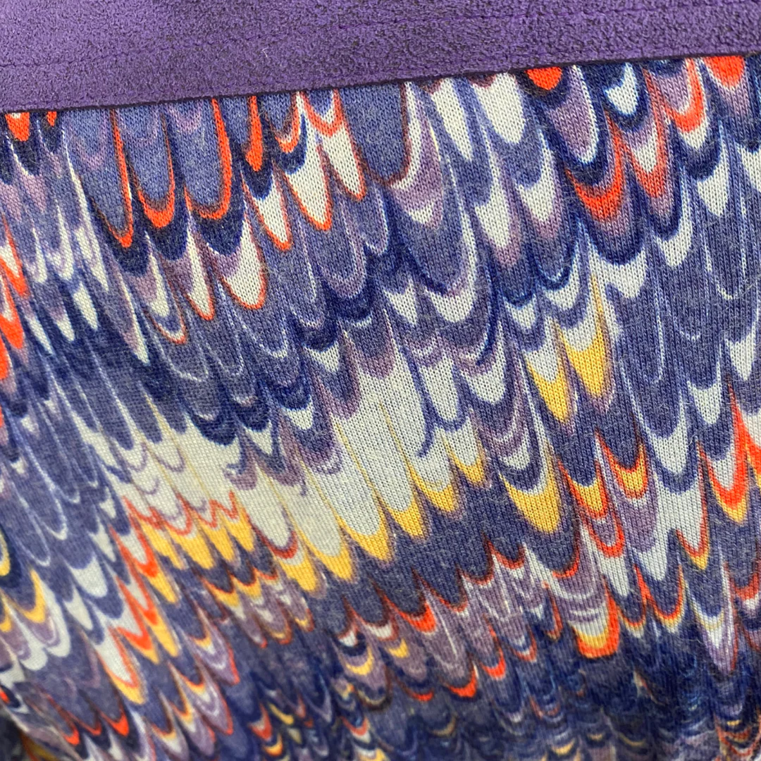 70s Purple Psychedelic Cutout Neck Shift Dress By Abe Schrader - Image 6