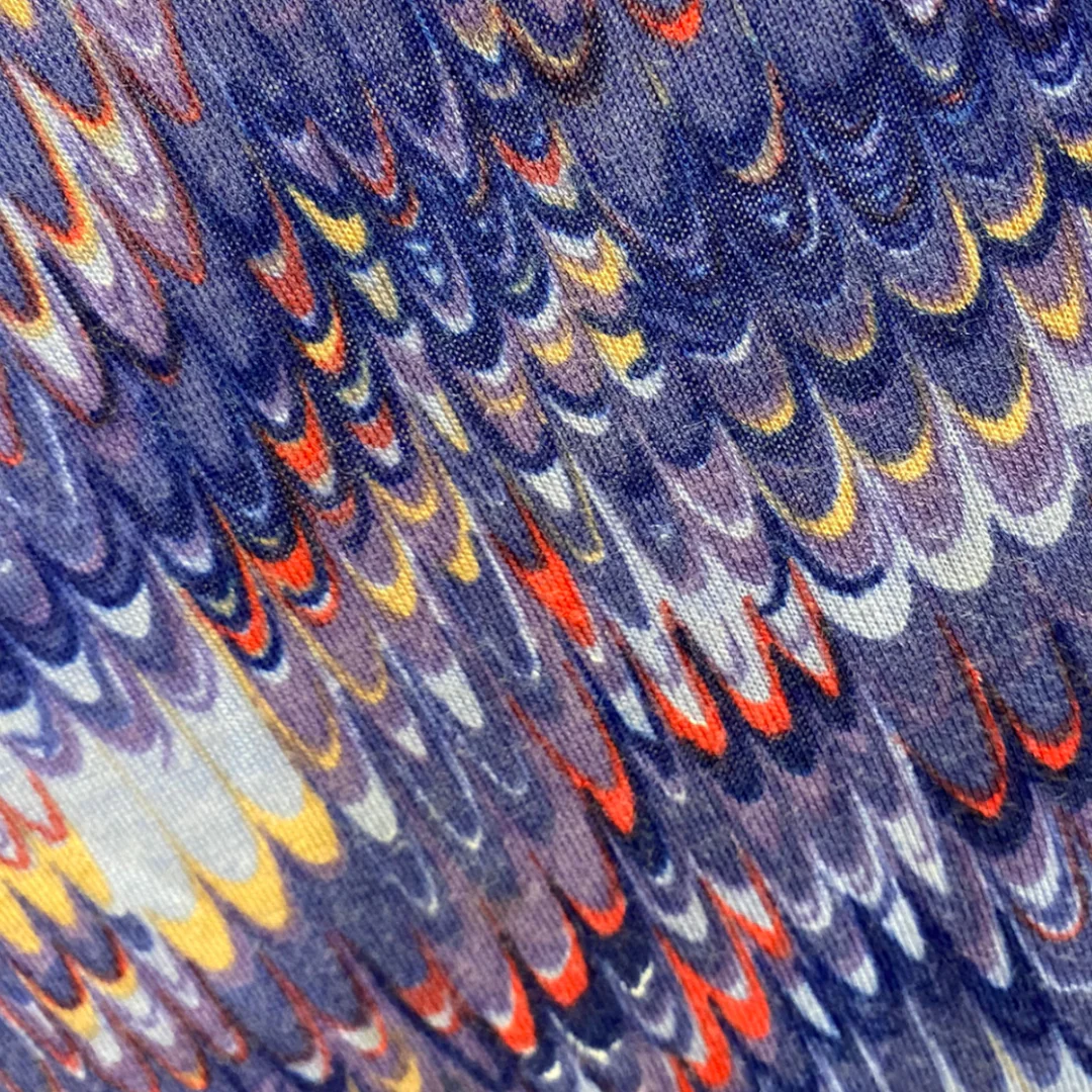 70s Purple Psychedelic Cutout Neck Shift Dress By Abe Schrader - Image 7