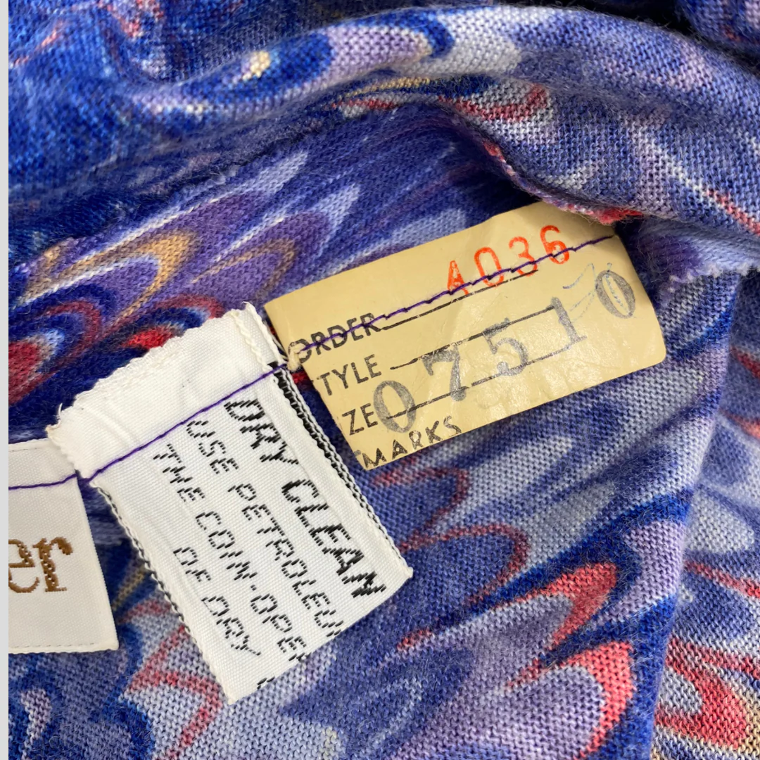70s Purple Psychedelic Cutout Neck Shift Dress By Abe Schrader - Image 9